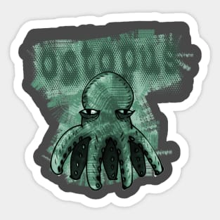 green tint cartoon style octopus Sticker